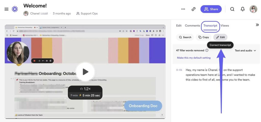Can Loom translate a video with AI using captions