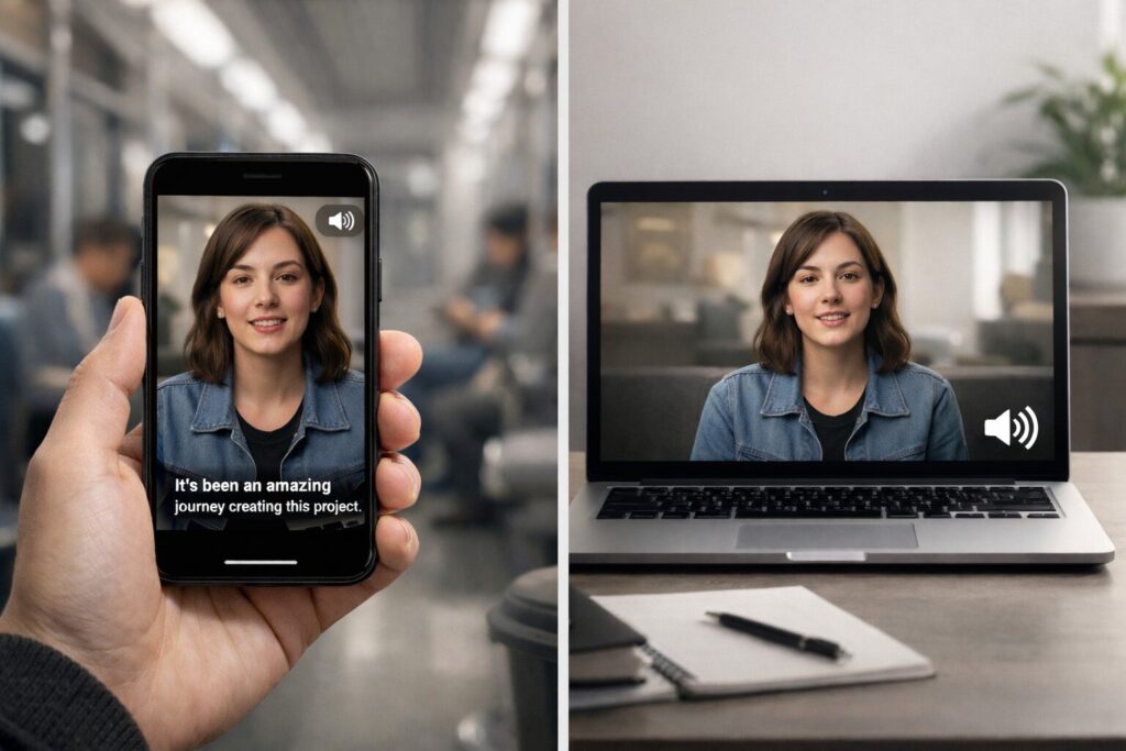A visual breakdown of subbing vs dubbing for social media mobile engagement.